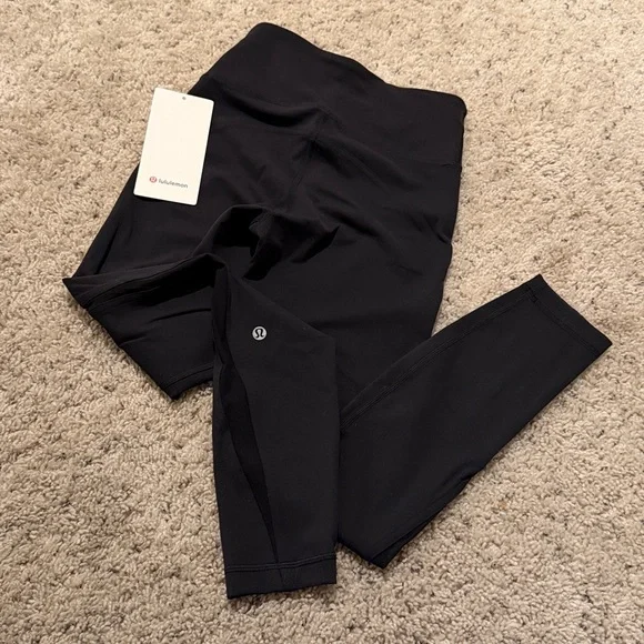 Lululemon 🆕 NWT Athletic Black Wunder Train Mesh Panel HR Tight 25” Leggings - Picture 5 of 5
